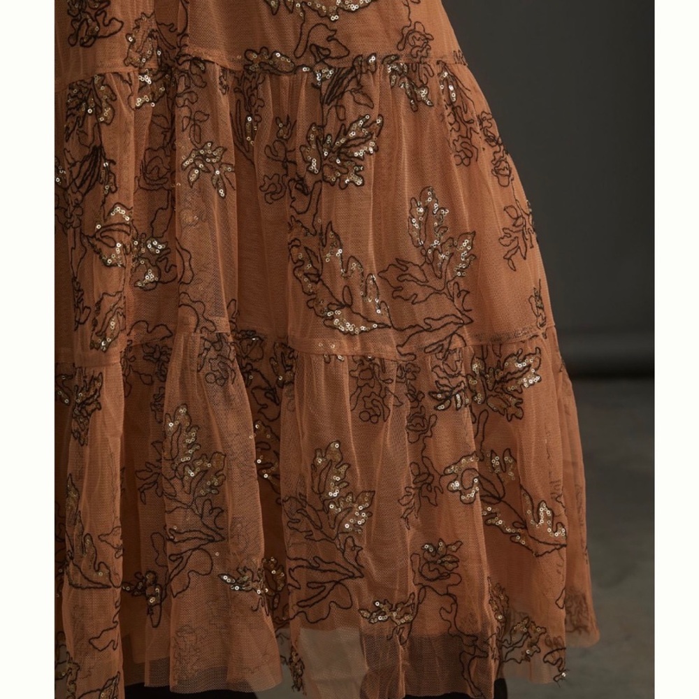 Maeve ANTHROPOLOGIE Sequined Tulle Midi Dress - Picture 9 of 16
